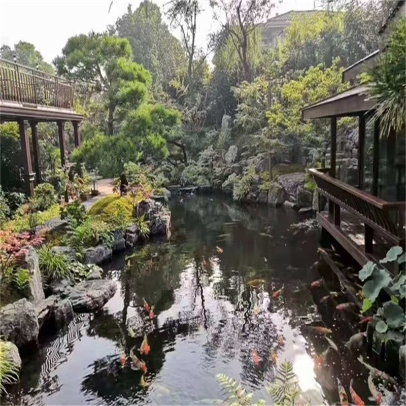 三江庭院小型鱼池假山图片
