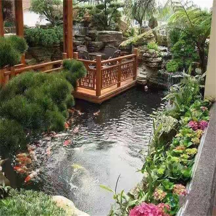 三江大型庭院假山鱼池景观设计
